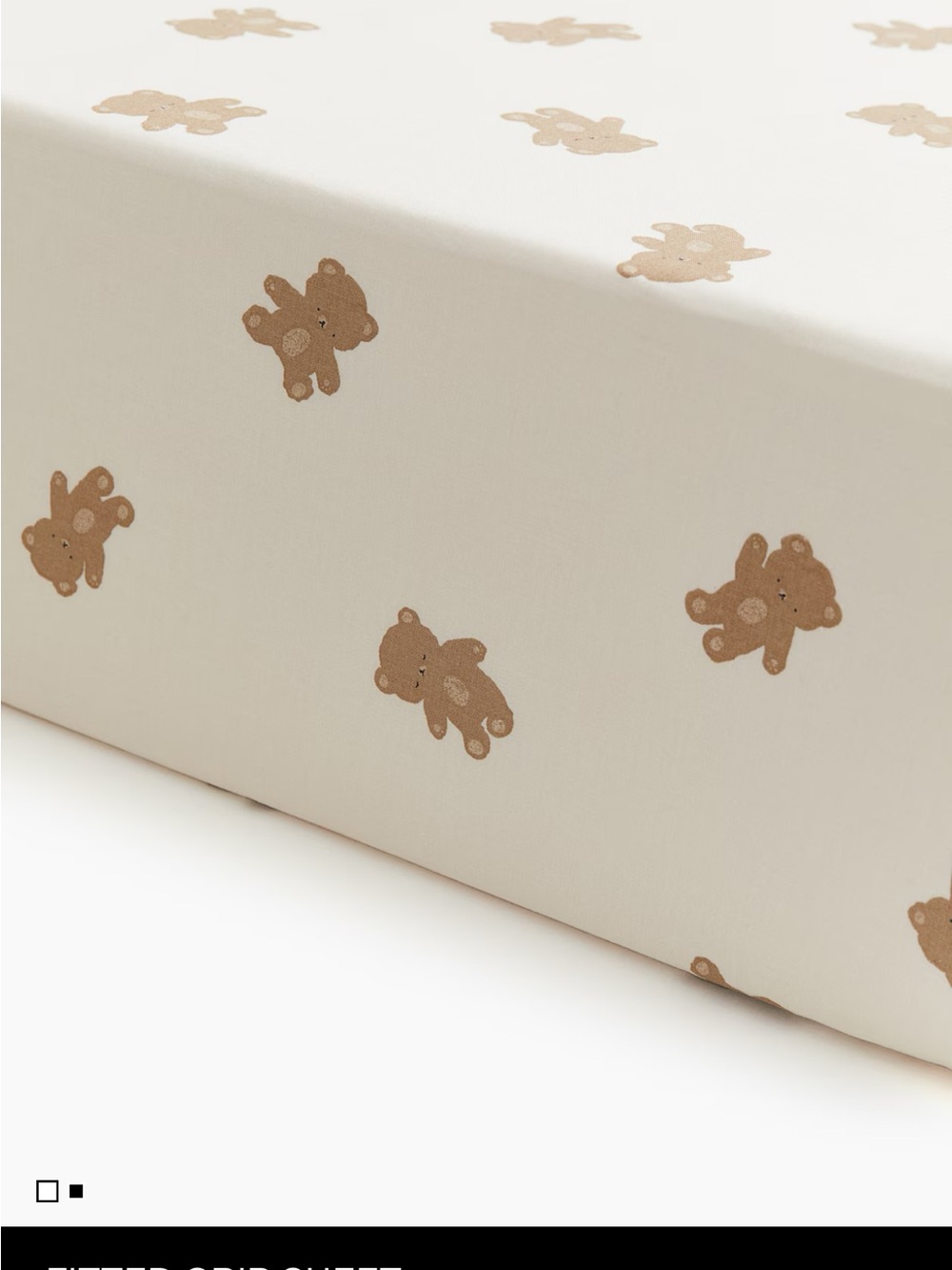 H&M Teddy Bear Print Fitted Crib Sheet